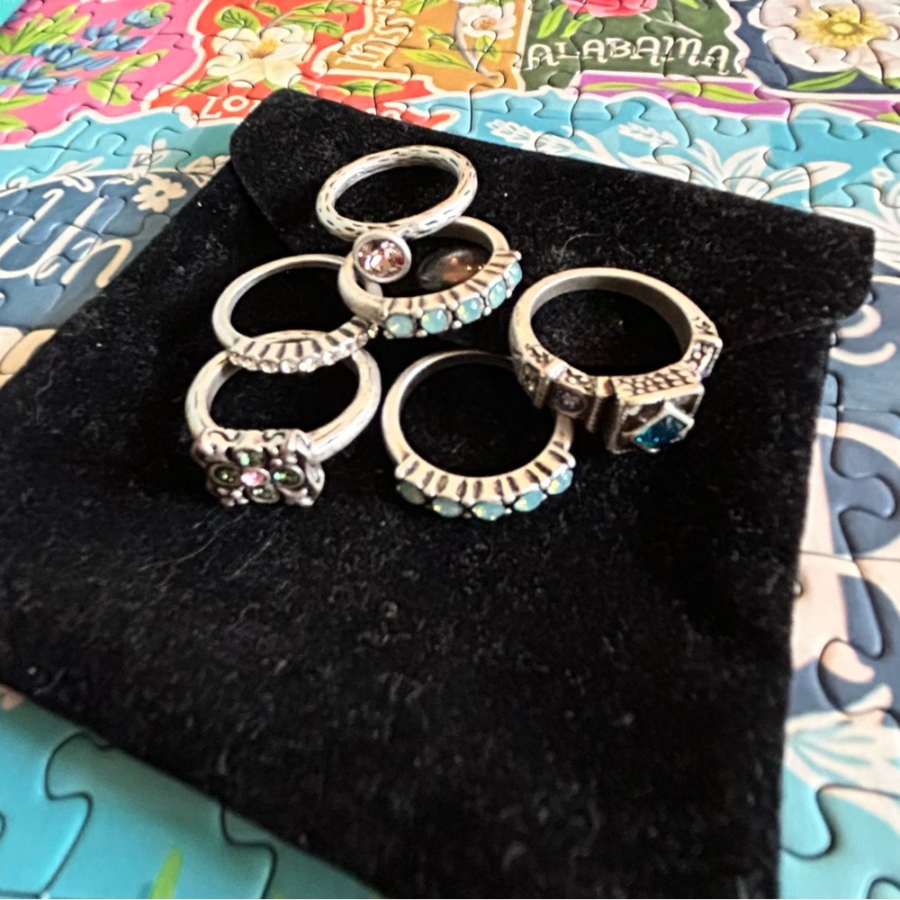 Set of Silver Stacking Rings - Picture 2 of 5